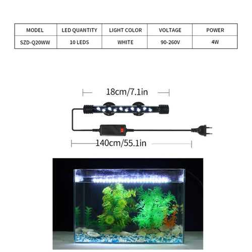 90-260v Aquarium Light Led Waterproof Fish Tank Clip Light Underwater