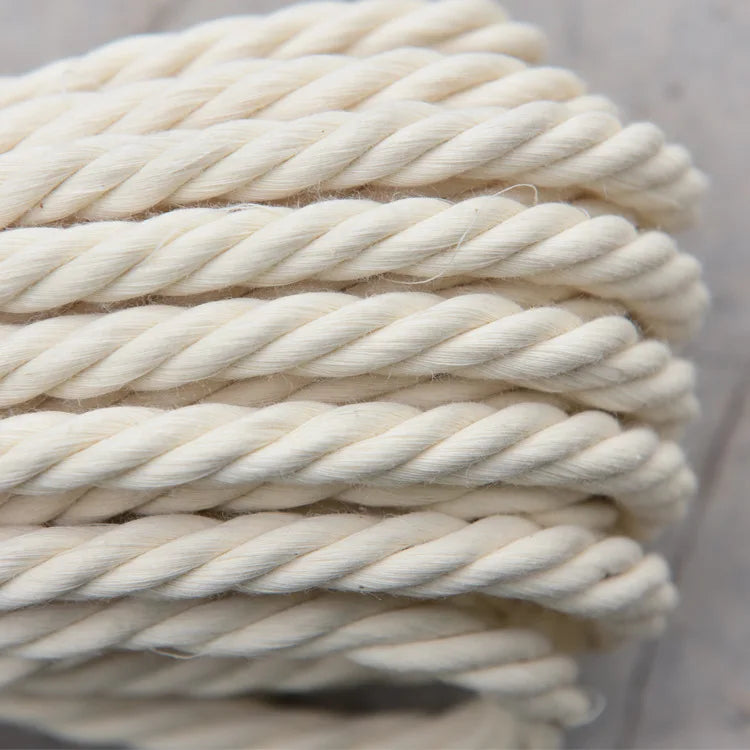 Handmade Macrame Boho decor 1/2/3/4/5/6/8/10mm Cotton Beige thread
