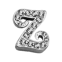 0.37 in. Script Letter Sliding Charms Z, Clear