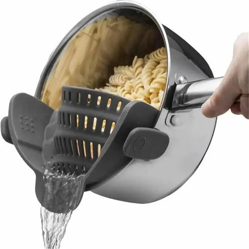 1pc Adjustable Silicone Clip-On Strainer for Pots, Pans, and Bowls -
