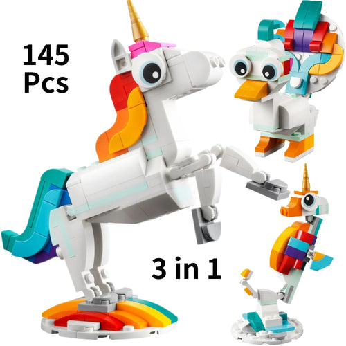 3 in 1 Parrot Building Toy Set, Transforms to 3 Different Animal