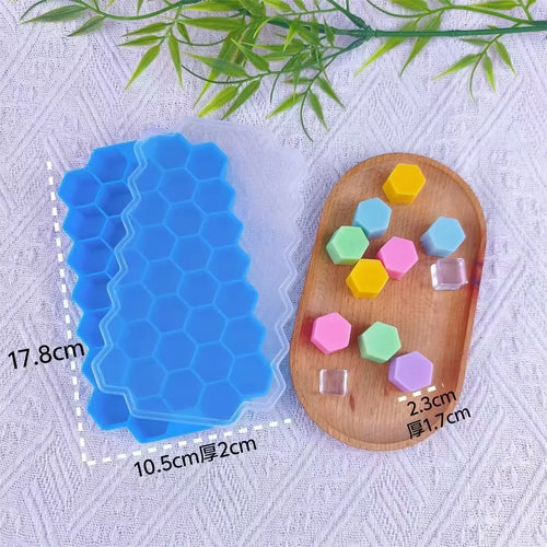37-Compartment Silicone Meatball Molds with Lids Honeycomb Fish Ball