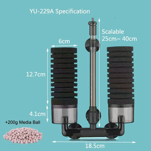 New Aquarium Filter for Aquarium Fish Tank Air Pump Skimmer