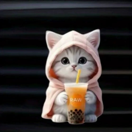 1PC Hoodie Kitten Finished Ventilating Clip Car Decoration
