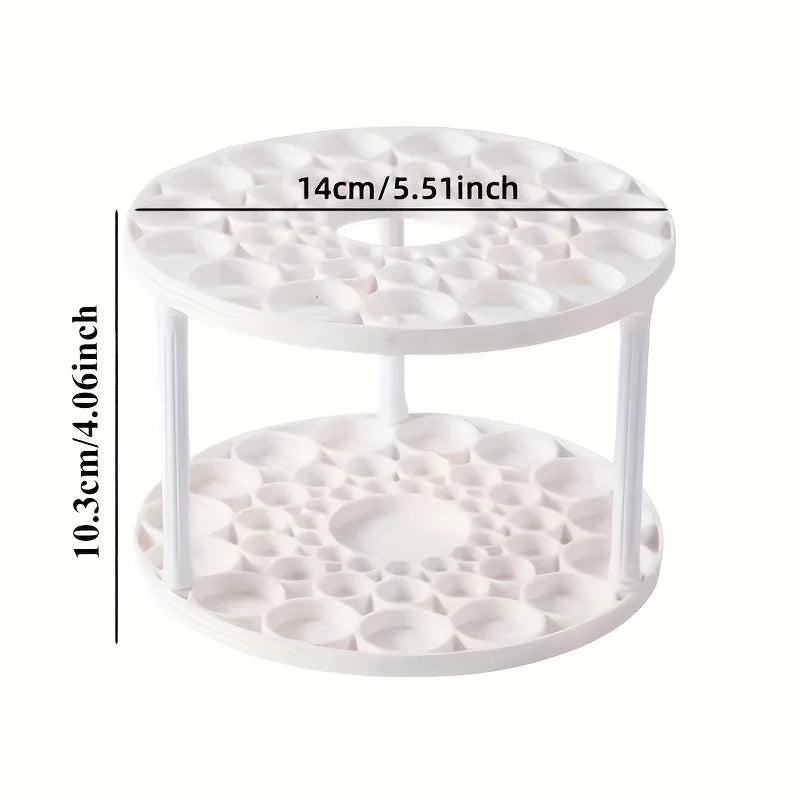360° Rotating Brush Holder - White Plastic Organizer with Glaze