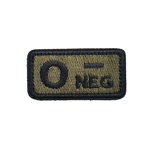 2.5*5CM,A B AB O POS-NEG Blood Type Badges Fabric Applique Embroidery