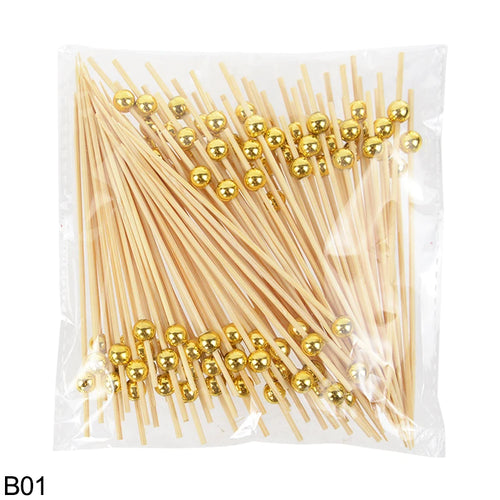 100Pcs Disposable Bamboo Skewers Food Picks Buffet Cupcake Fruit