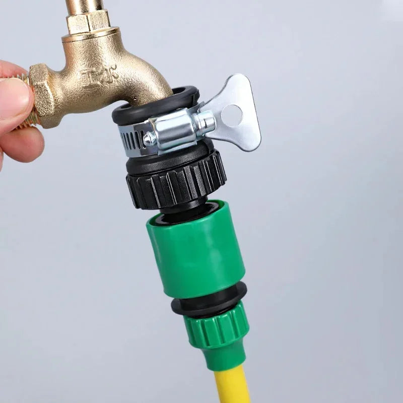 2pcs Durable Universal Water Faucet Adapter Plastic Hose Fitting Quick