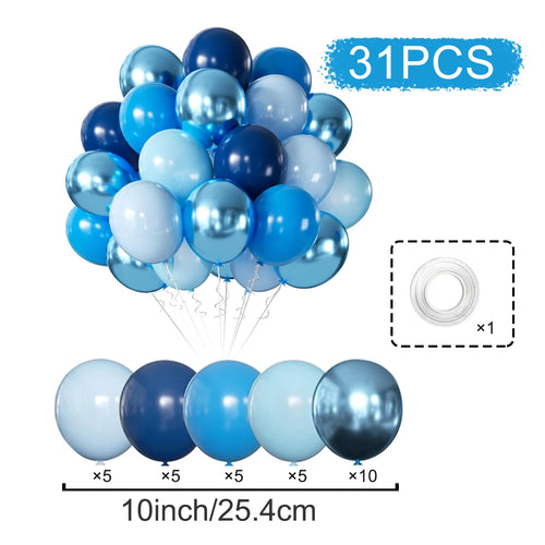 31/36/37/51/101Pcs Metallic Balloons Pearl White Latex Balloon Gold