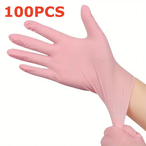 20/50/100PCS Pink Nitrile Disposable Gloves 3.5mil Latex Free