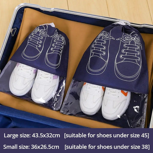 5pcs/set Shoe Storage Bag With Thickened Non-woven Fabric Strap Mouth