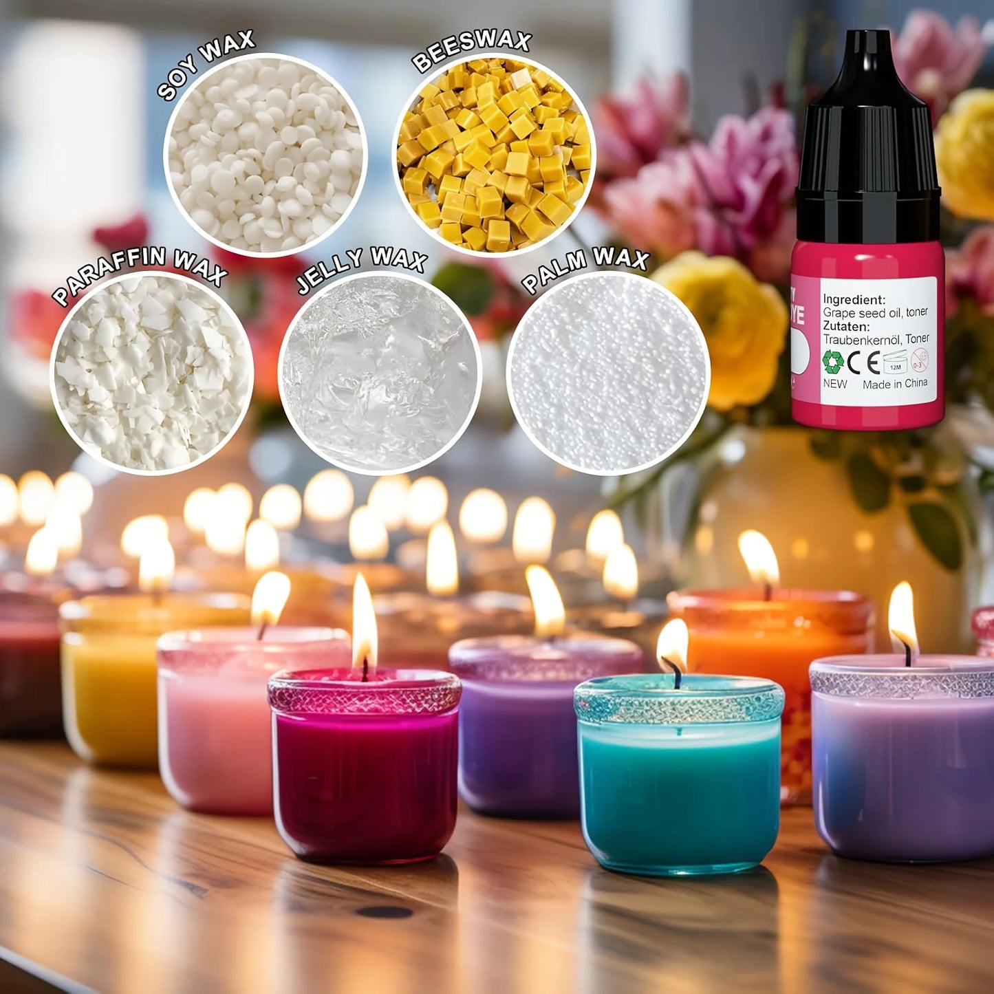 Blingfun Candle Dyes - Pro Candle & Soap Oil Dyes (24 Colors), Vibrant
