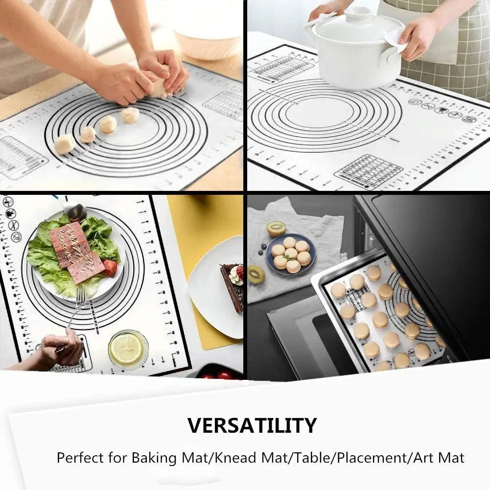Black And Red Kneading Dough Mat Silicone Baking Mat Pizza Cake Dough