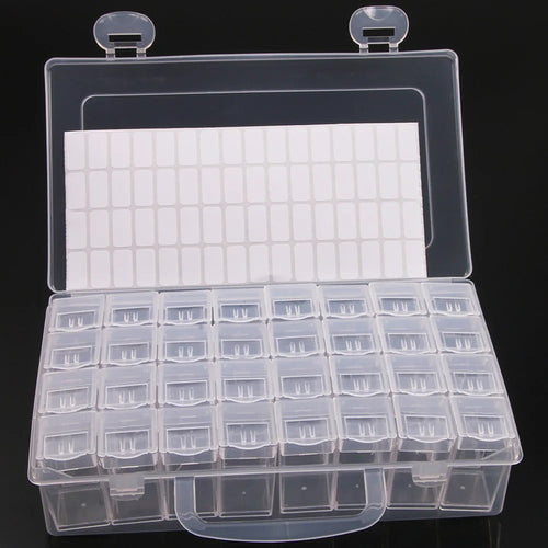 1pc 28/32/48/56/64 Slots Plastic Storage Box, DIY Diamond Painting