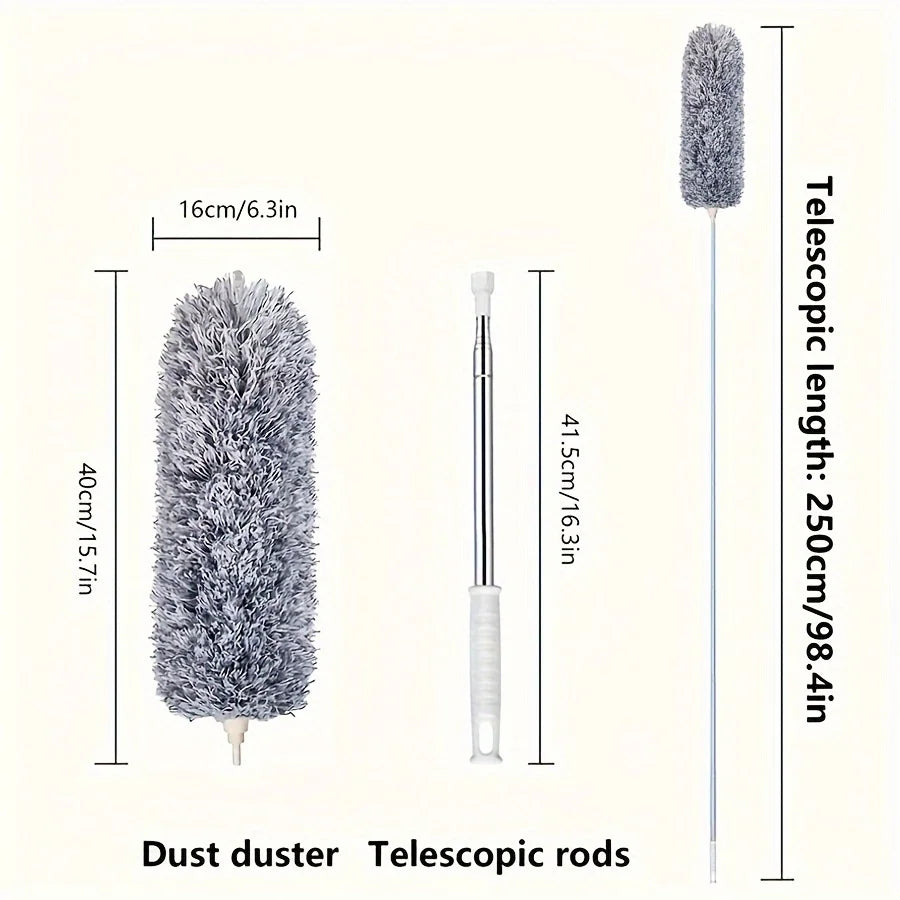 Multifunctional retractable duster with bendable head - reusable and