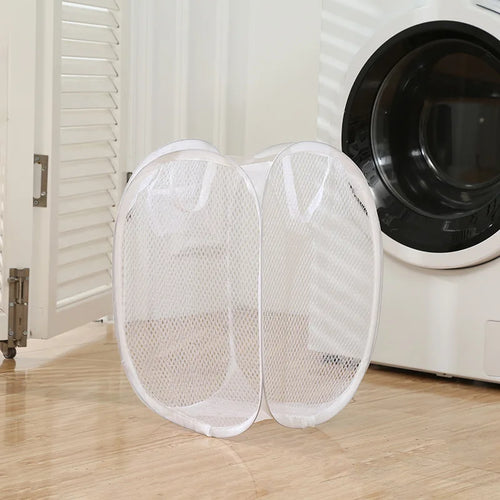 Collapsible Pop-up Mesh Laundry Basket Portable Clothes Hamper for