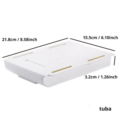 1pc White SelfAdhesive Storage Drawer Box Makeup Pencil Tray Desk
