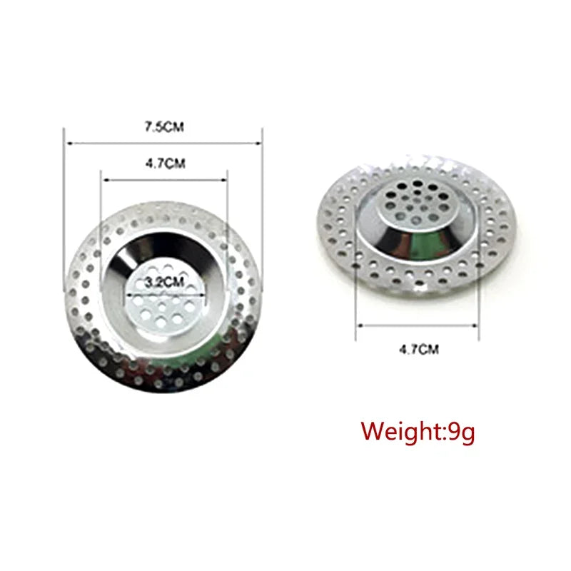 2Pcs Kitchen Metal Sink Strainer Floor Drain Bathtub Hair Catcher