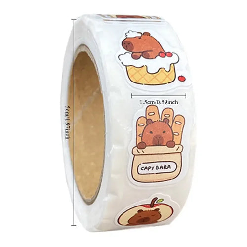 500 stickers capybara roll stickers high value cute cartoon decorative