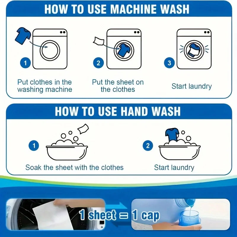 50Pcs Plastic-Free Laundry Detergent Tablets, Hypoallergenic