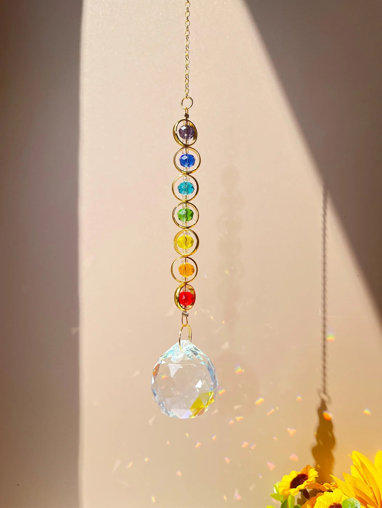 1pc Crystal Suncatcher Mobile Meditation Home Decor Rainbow Maker