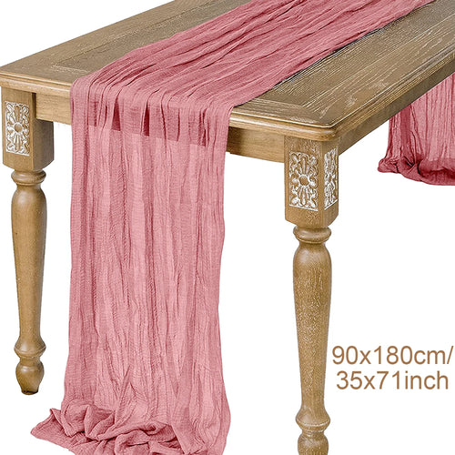 Semi-Sheer Gauze Table Runner Sage Cheesecloth Table Setting Dining