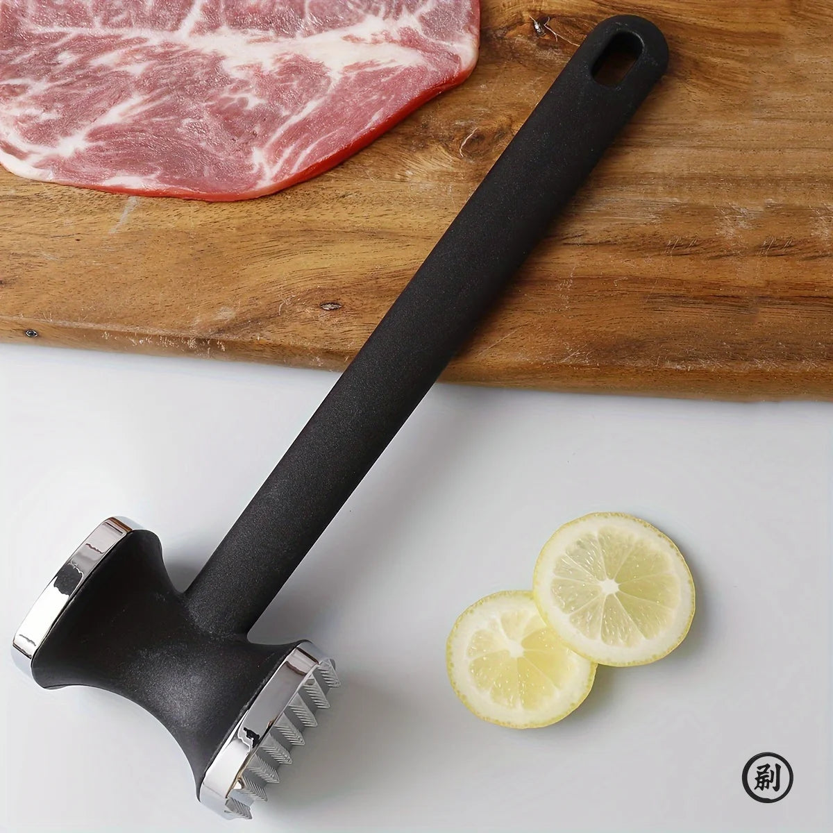 Heavy Duty Kitchen Meat Tenderizer Hammer with Rubber Grip, Stainless