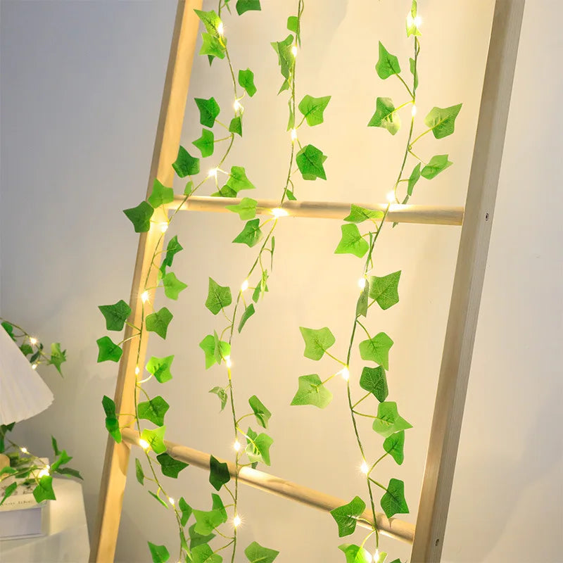 2M Green Leaf String Lights Artificial Ivy Vine Fairy Light Wedding