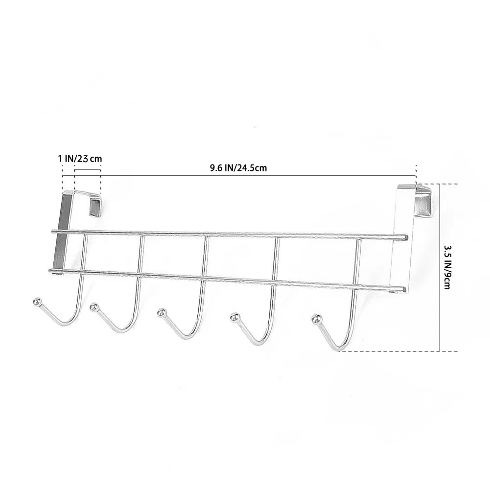 Bold Stainless Steel 5-hook Cabinet Door Back Hook 5 Hooks 24.5x9x2.39