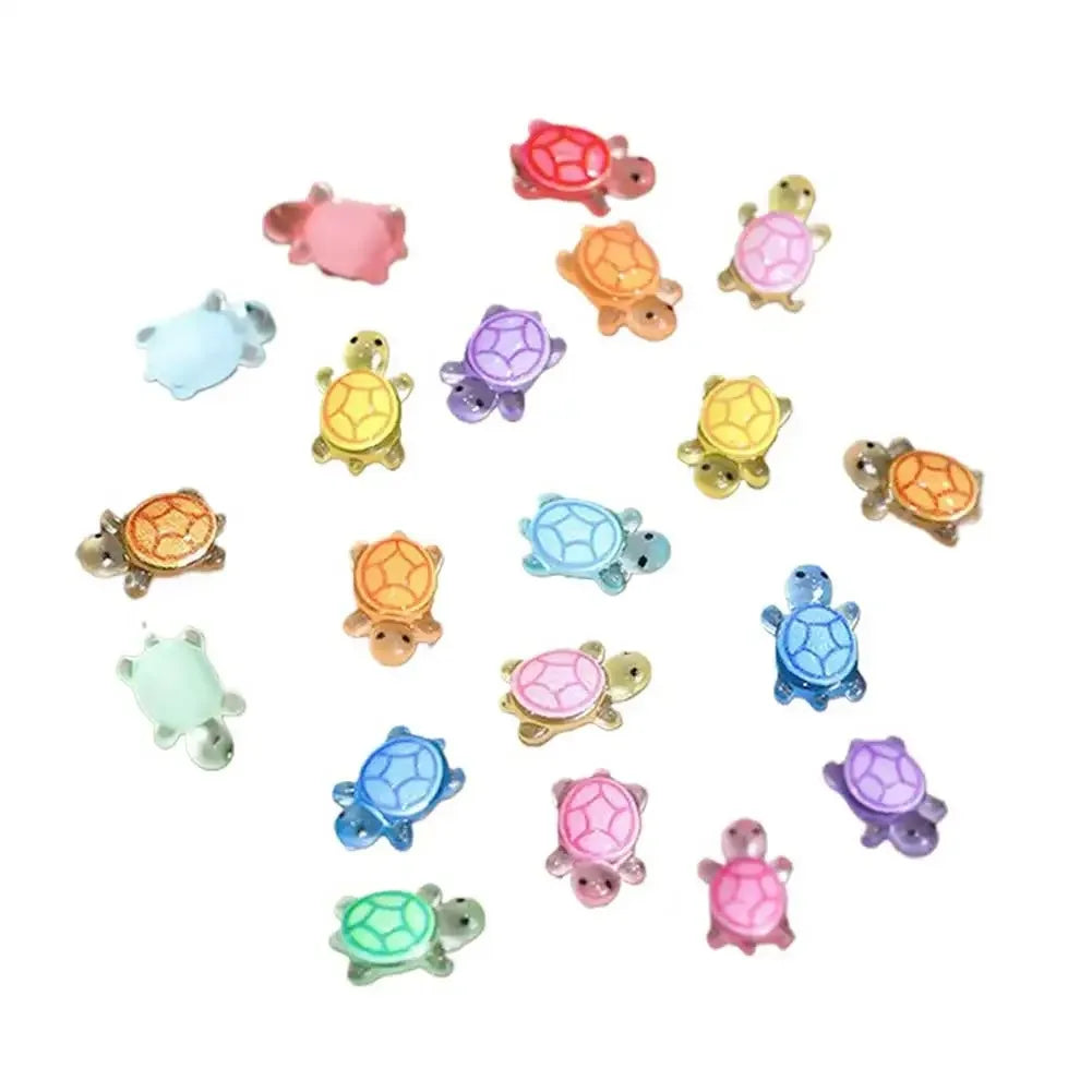 100Pcs Mini Resin Turtles Glow in The Night Turtle Miniatures