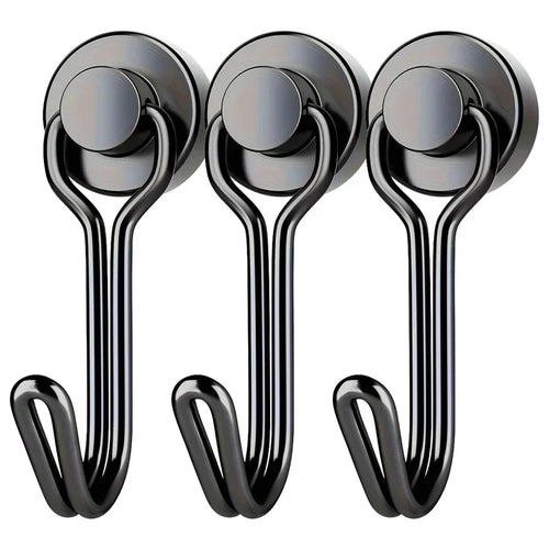 20pcs black Magnetic Hooks Heavy Duty Neodymium Rare Earth Magnetic