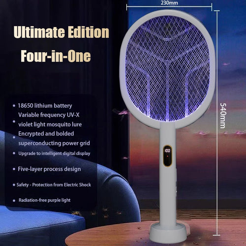 Upgraded 3000V Mosquito Swatter with TYPE-C Charging, 3 in 1 Electric