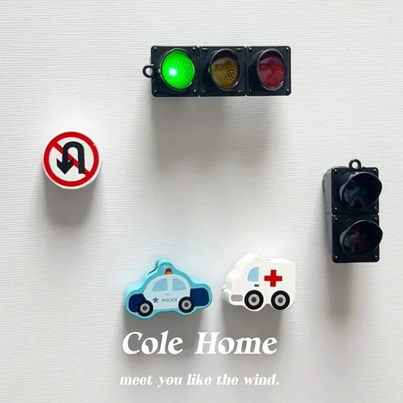 New Traffic Light Magnetic Refrigerator Stickers Traffic Toy