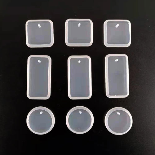 1/6/10pcs DIY Keychain Pendant Silicone Mold Set Crystal Epoxy Resin