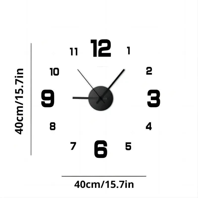 3D Creative Frameless DIY Wall Hanging Clock Wall Stickers Home Mute