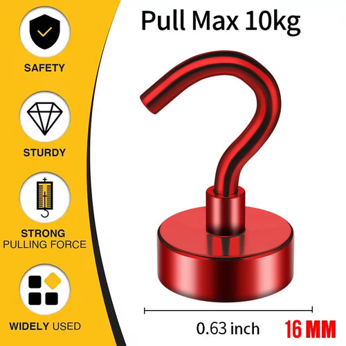 3/6Pcs Magnetic Hooks Heavy Duty, 25 LBS Strong Magnets with Metal