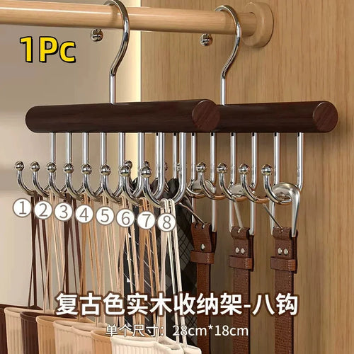 Wooden Sling Hanger Organizer with Multiple Hooks for Underwear Bras