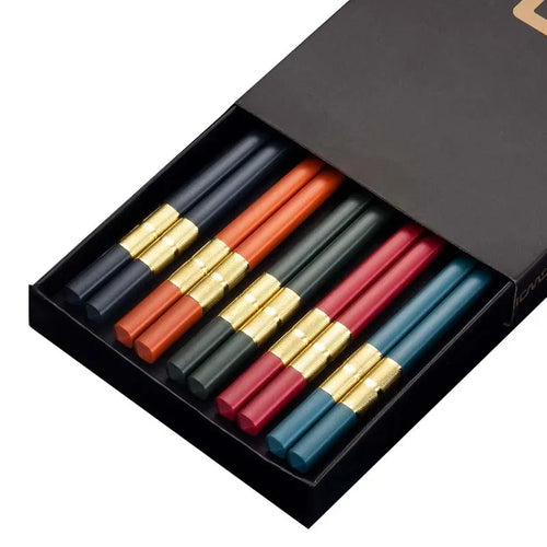 5Pairs High Quality Japanese Non-Slip Chopsticks Korean Home Hotel