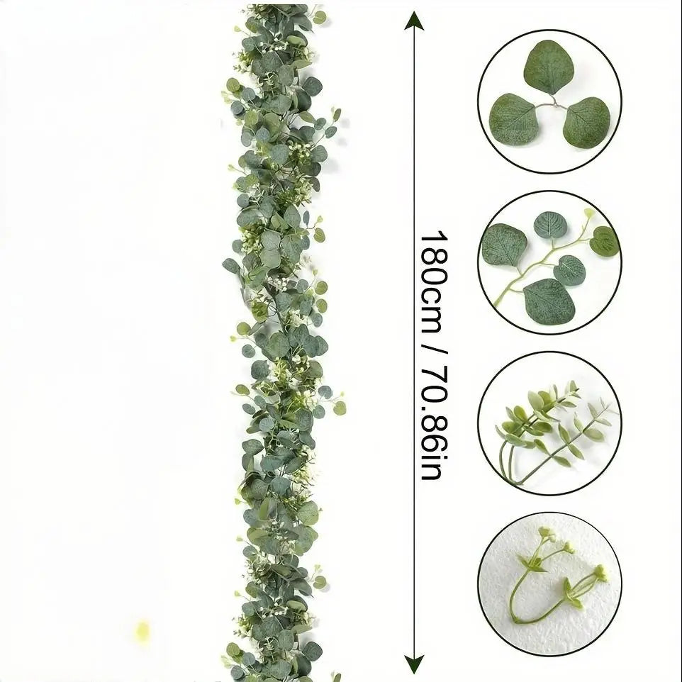 1pcArtificial Eucalyptus Leaves Greenery Garland Faux Plant Spring