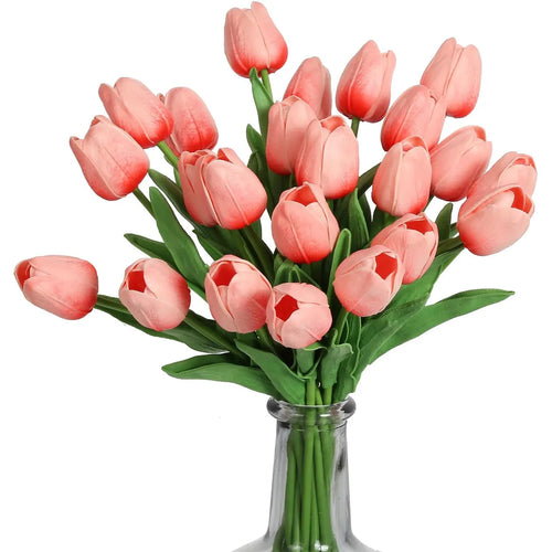 10Pcs Artificial Flower Realistic Touch Tulip Scrapbooking Vase Home