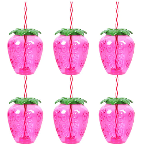 6/10pcs Hawaiian Summer Pineapple Coconut Drinking Cups Strawberry