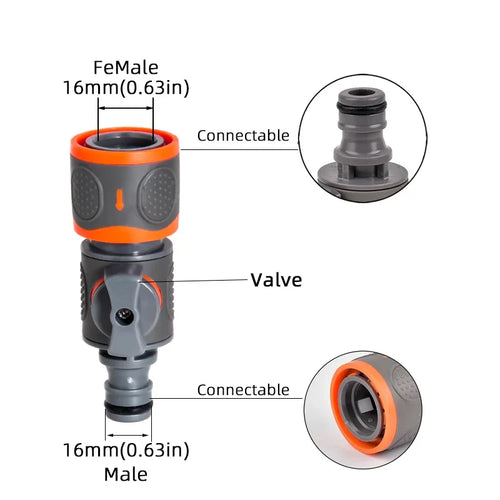 1-Pcs 1/2" 3/4" 1" Garden Hose Quick Connect Adapters -EU BPS Threaded
