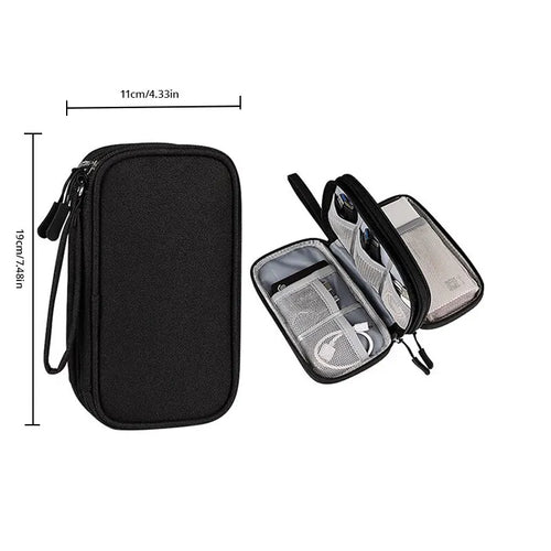 1pc Pink/Grey/Black/Navy Travel Portable Digital Product Storage Bag