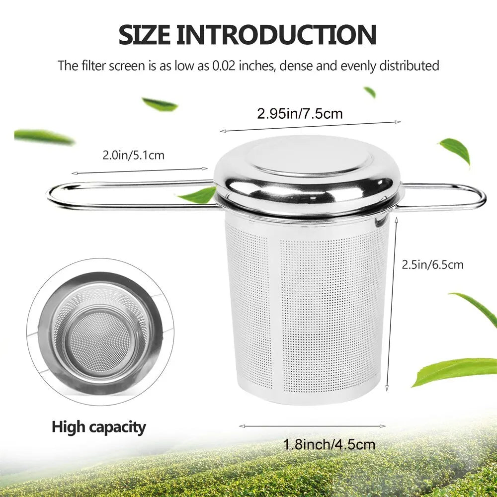 Stainless Steel Mesh Tea Infuser with Lid Reusable Cup Strainer Loose