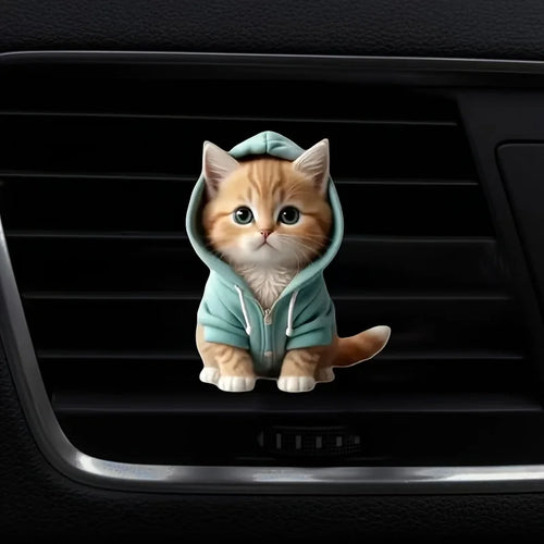 Cute cat acrylic car aromatherapy, long-lasting fragrance, vent clip,