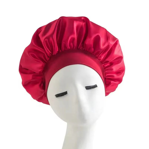 Bonnet Sleeping Cap Nightcap High Elastic Wide Brim Satin Night Hat