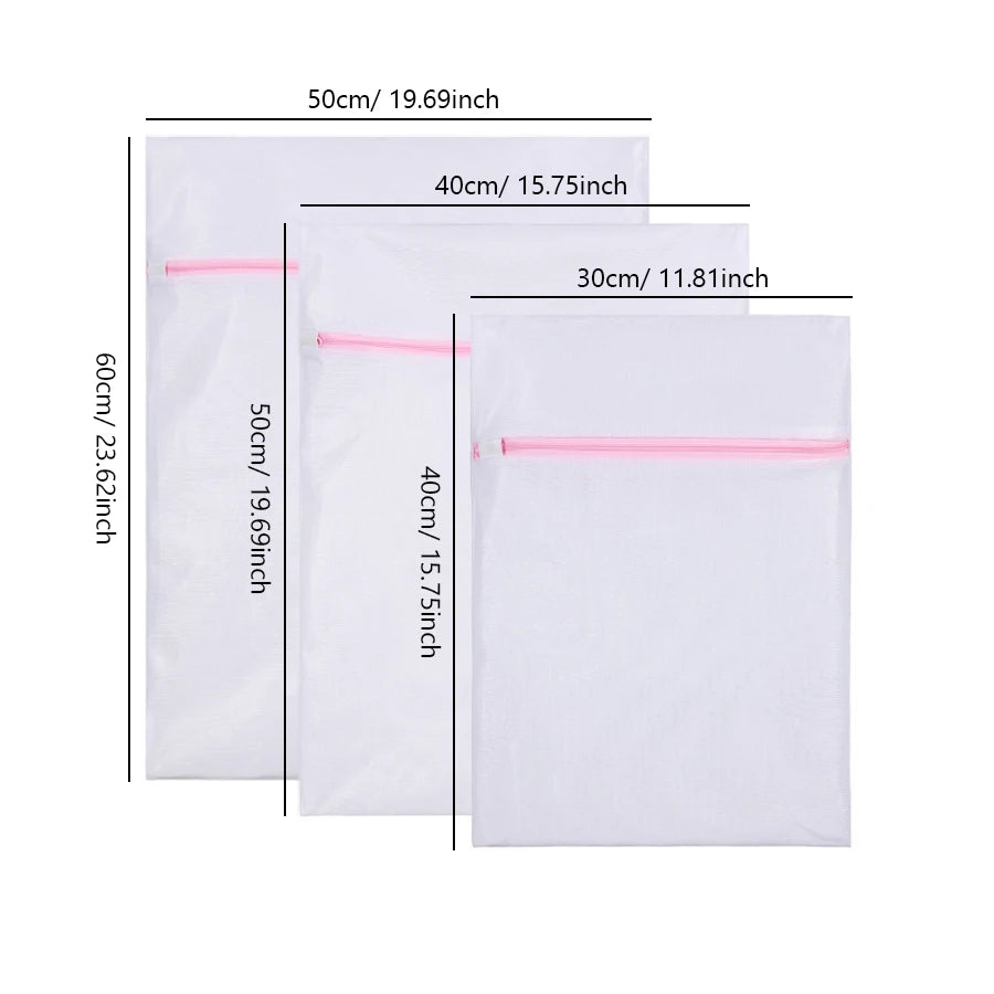 3Pcs/Set Bra Underwear Products Zippered Mesh Laundry Bags Baskets
