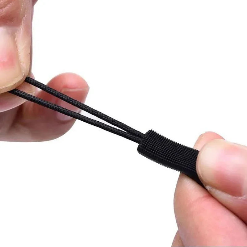 10 black plastic zipper puller, durable PVC zipper puller, suitable