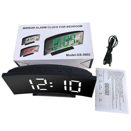 Electronic Alarm Clock Noiseless Design Digital LED Large Display