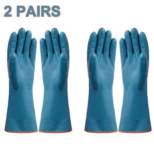 2/4 Pairs Waterproof Gloves with Fleece Thicked Cleaning Gloves